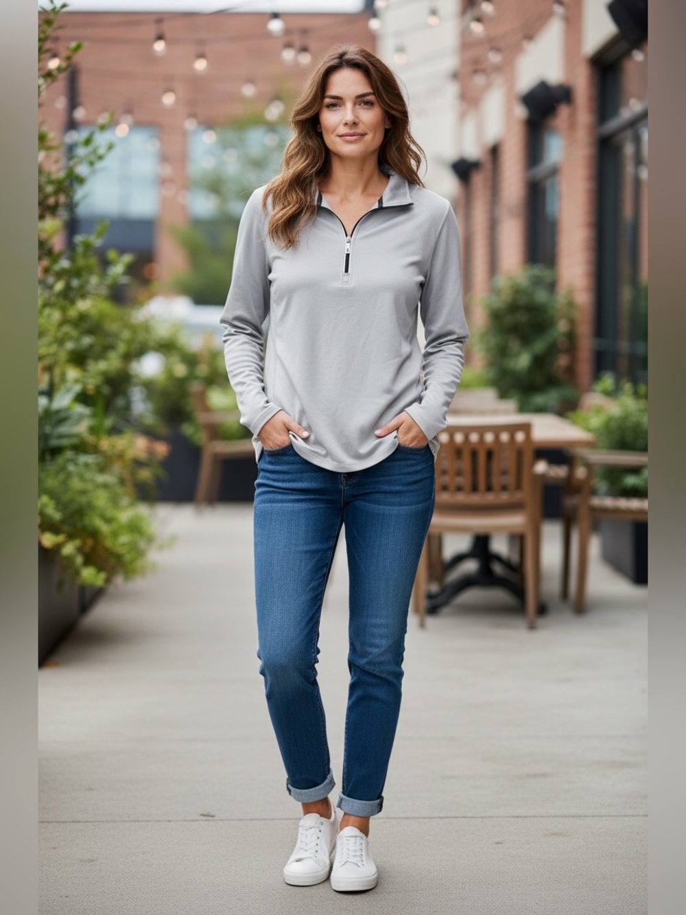 Tommy Bahama Light Gray Quarter-Zip Pullover